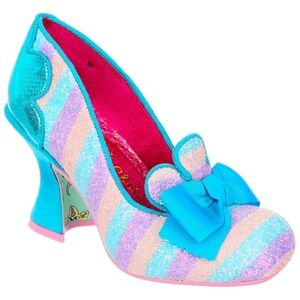 Irregular Choice Fluer De Lis Pastel Glitter Stripe With Bow Pump
